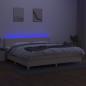 Preview: Boxspringbett mit Matratze & LED Creme 200x200 cm Stoff