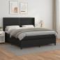 Preview: ARDEBO.de - Boxspringbett mit Matratze Schwarz 180x200 cm Kunstleder