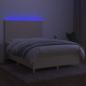 Preview: Boxspringbett mit Matratze & LED Creme 140x200 cm Stoff