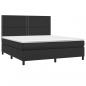 Preview: Boxspringbett mit Matratze & LED Schwarz 180x200 cm Kunstleder