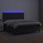 Preview: Boxspringbett mit Matratze & LED Schwarz 180x200 cm Kunstleder