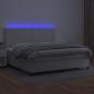 Preview: Boxspringbett mit Matratze & LED Weiß 200x200 cm Kunstleder