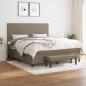 Preview: ARDEBO.de - Boxspringbett mit Matratze Taupe 160x200 cm Stoff