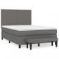 Preview: Boxspringbett mit Matratze Grau 140x190 cm Kunstleder