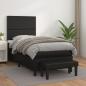 Preview: ARDEBO.de - Boxspringbett mit Matratze Schwarz 90x200 cm Kunstleder