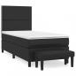 Preview: Boxspringbett mit Matratze Schwarz 90x200 cm Kunstleder