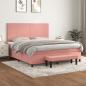 Preview: ARDEBO.de - Boxspringbett mit Matratze Rosa 180x200 cm Samt