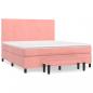 Preview: Boxspringbett mit Matratze Rosa 180x200 cm Samt