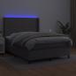 Preview: Boxspringbett mit Matratze & LED Grau 140x190 cm Kunstleder