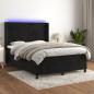 Preview: ARDEBO.de - Boxspringbett mit Matratze & LED Schwarz 140x190 cm Samt