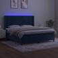 Preview: Boxspringbett mit Matratze & LED Dunkelblau 160x200 cm Samt