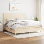 Preview: ARDEBO.de - Boxspringbett mit Matratze Creme 200x200 cm Stoff