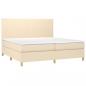 Preview: Boxspringbett mit Matratze Creme 200x200 cm Stoff