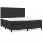 Preview: Boxspringbett mit Matratze Schwarz 180x200 cm Kunstleder