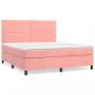 Preview: Boxspringbett mit Matratze Rosa 180x200 cm Samt