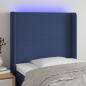 Preview: ARDEBO.de - LED Kopfteil Blau 103x16x118/128 cm Stoff