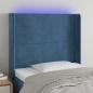 Preview: ARDEBO.de - LED Kopfteil Dunkelblau 93x16x118/128 cm Samt