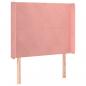 Preview: LED Kopfteil Rosa 83x16x118/128 cm Samt