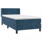 Preview: Boxspringbett mit Matratze Dunkelblau 90x200 cm Samt