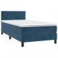 Preview: Boxspringbett mit Matratze & LED Dunkelblau 90x190 cm Samt