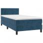 Preview: Boxspringbett mit Matratze & LED Dunkelblau 90x200 cm Samt