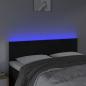 Preview: LED Kopfteil Schwarz 144x5x78/88 cm Samt