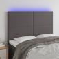 Preview: ARDEBO.de - LED Kopfteil Grau 144x5x118/128 cm Kunstleder