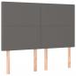 Preview: LED Kopfteil Grau 144x5x118/128 cm Kunstleder