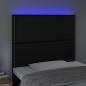 Preview: LED Kopfteil Schwarz 90x5x118/128 cm Kunstleder 