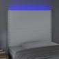 Preview: LED Kopfteil Weiß 100x5x118/128 cm Kunstleder