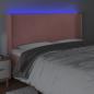 Preview: LED Kopfteil Rosa 163x16x118/128 cm Samt