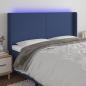 Preview: ARDEBO.de - LED Kopfteil Blau 163x16x118/128 cm Stoff