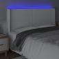 Preview: LED Kopfteil Weiß 163x16x118/128 cm Kunstleder