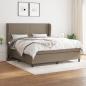 Preview: ARDEBO.de - Boxspringbett mit Matratze Taupe 160x200 cm Stoff