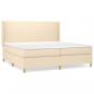 Preview: Boxspringbett mit Matratze Creme 200x200 cm Stoff