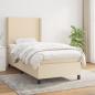 Preview: ARDEBO.de - Boxspringbett mit Matratze Creme 100x200 cm Stoff