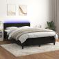 Preview: ARDEBO.de - Boxspringbett mit Matratze & LED Schwarz 140x190 cm Samt