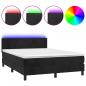 Preview: Boxspringbett mit Matratze & LED Schwarz 140x190 cm Samt