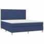 Preview: Boxspringbett mit Matratze & LED Blau 160x200 cm Stoff