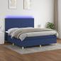 Preview: Boxspringbett mit Matratze & LED Blau 160x200 cm Stoff