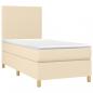 Preview: Boxspringbett mit Matratze & LED Creme 100x200 cm Stoff