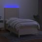 Preview: Boxspringbett mit Matratze & LED Creme 100x200 cm Stoff