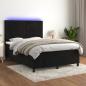 Preview: ARDEBO.de - Boxspringbett mit Matratze & LED Schwarz 140x200 cm Samt