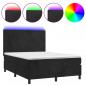 Preview: Boxspringbett mit Matratze & LED Schwarz 140x200 cm Samt