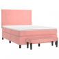 Preview: Boxspringbett mit Matratze Rosa 140x190 cm Samt