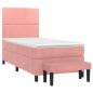 Preview: Boxspringbett mit Matratze Rosa 90x200 cm Samt