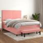 Preview: ARDEBO.de - Boxspringbett mit Matratze Rosa 140x200 cm Samt