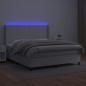 Preview: Boxspringbett mit Matratze & LED Weiß 160x200 cm Kunstleder