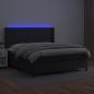 Preview: Boxspringbett mit Matratze & LED Schwarz 180x200 cm Kunstleder