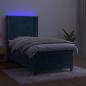 Preview: Boxspringbett mit Matratze & LED Dunkelblau 90x200 cm Samt